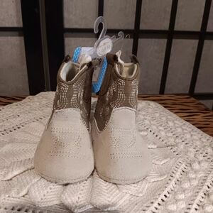 Infants Beige Cowboy Boots